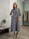 Navy Mosaic Maxi Dress