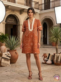 Terracotta Boho Chic Mini Dress