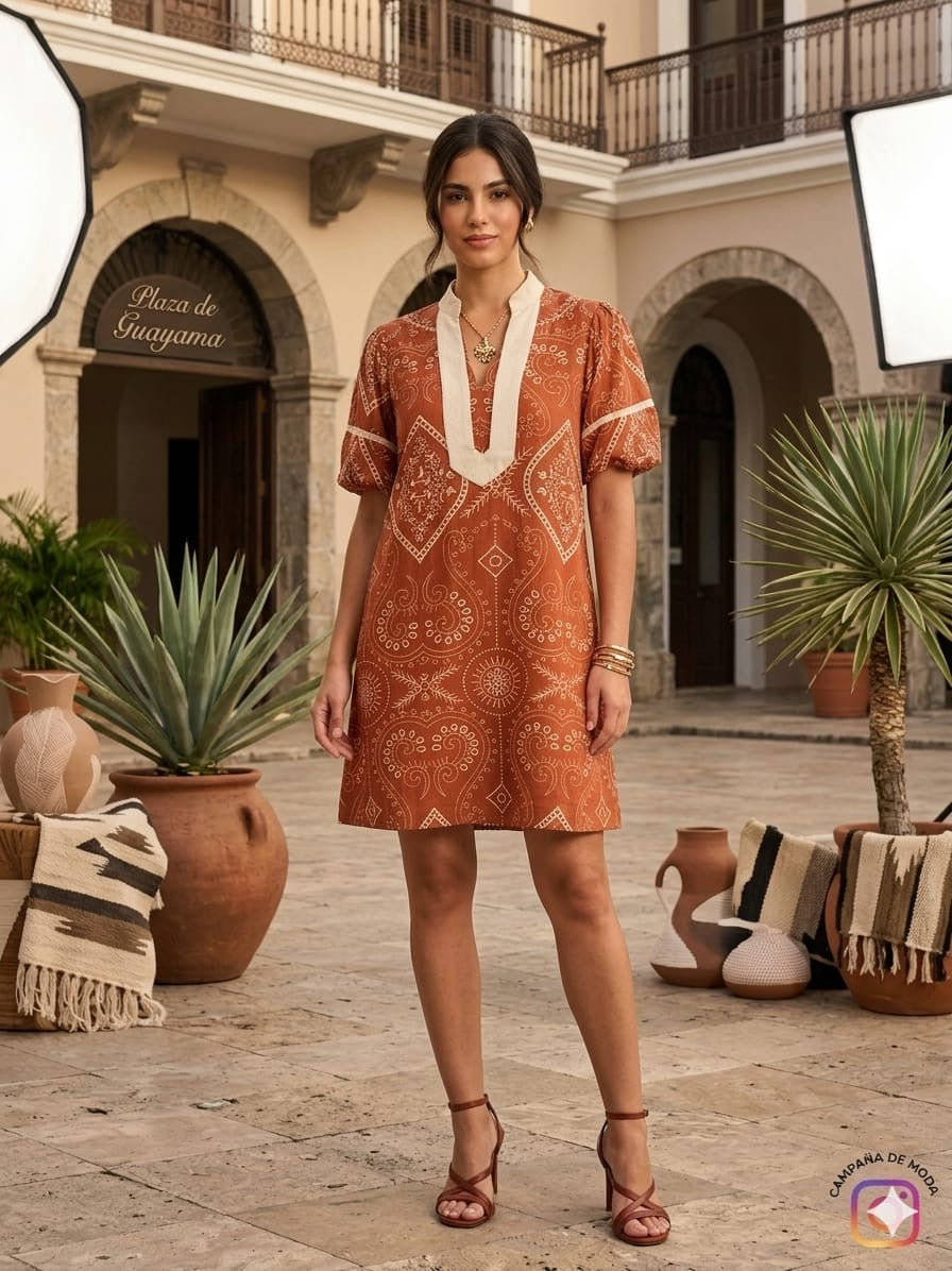 Terracotta Boho Chic Midi Dress