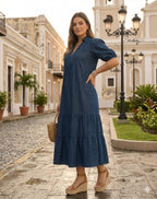 Denim Breeze Maxi Dress