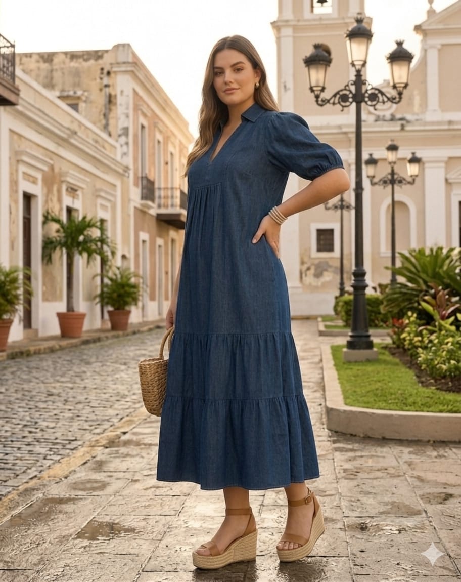 Denim Breeze Maxi Dress