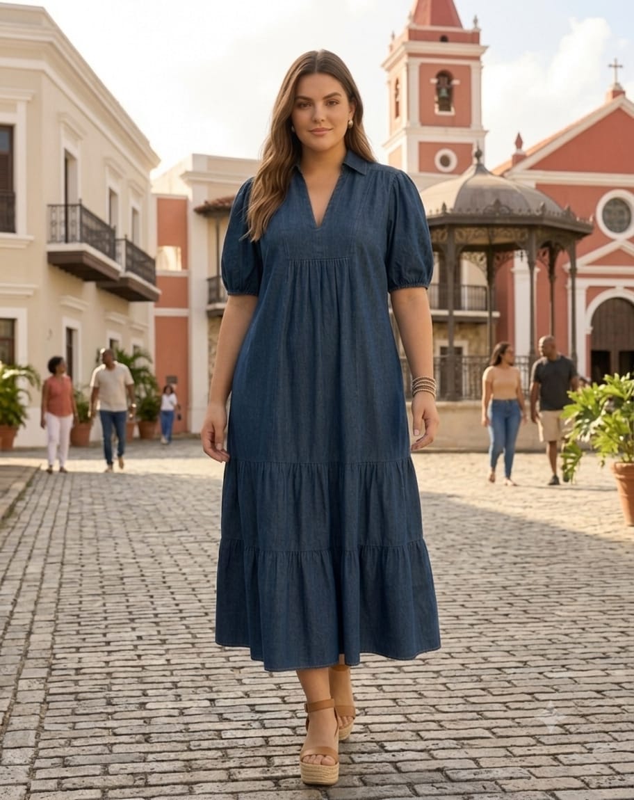 Denim Breeze Maxi Dress