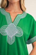 Emerald Embroidered Dress