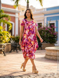 Vestido Para Nosotras Floral Magenta 🌸- Corte Cocoon