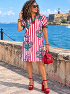 Ruby Blossom Floral Mini Dress