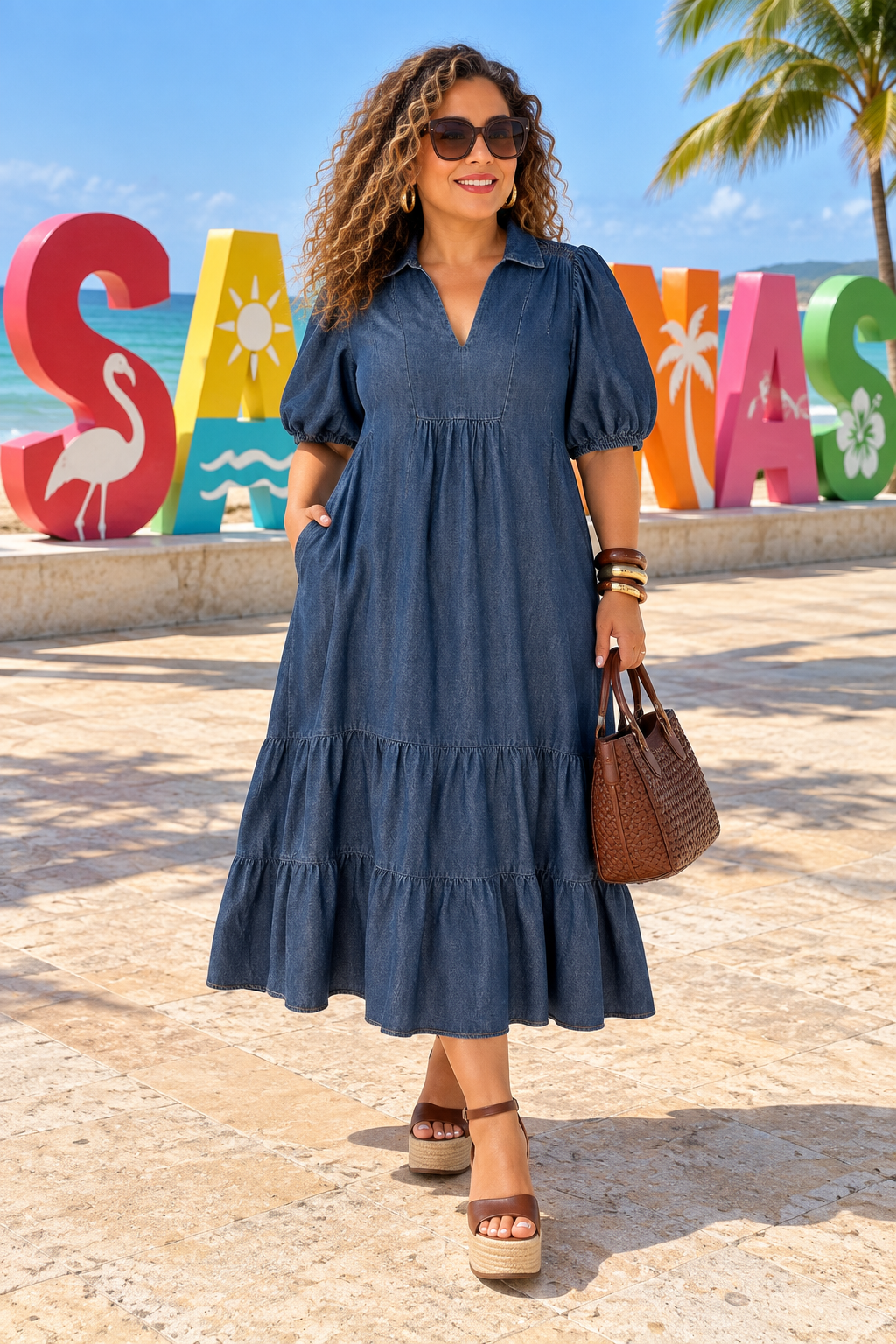 Denim Breeze Maxi Dress