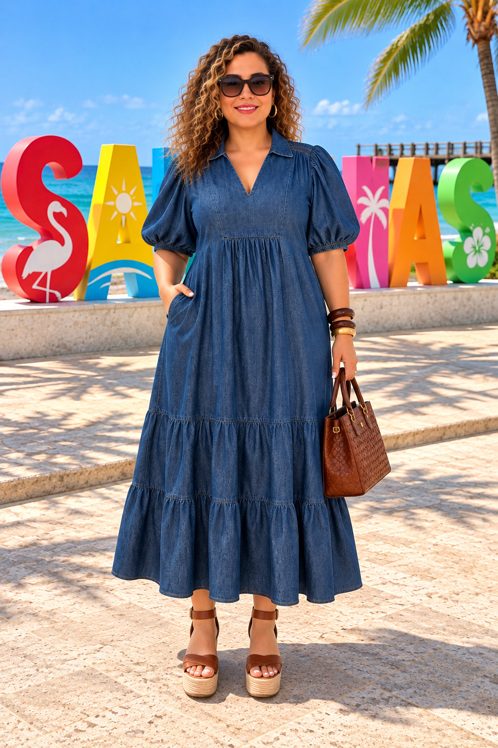Denim Breeze Maxi Dress