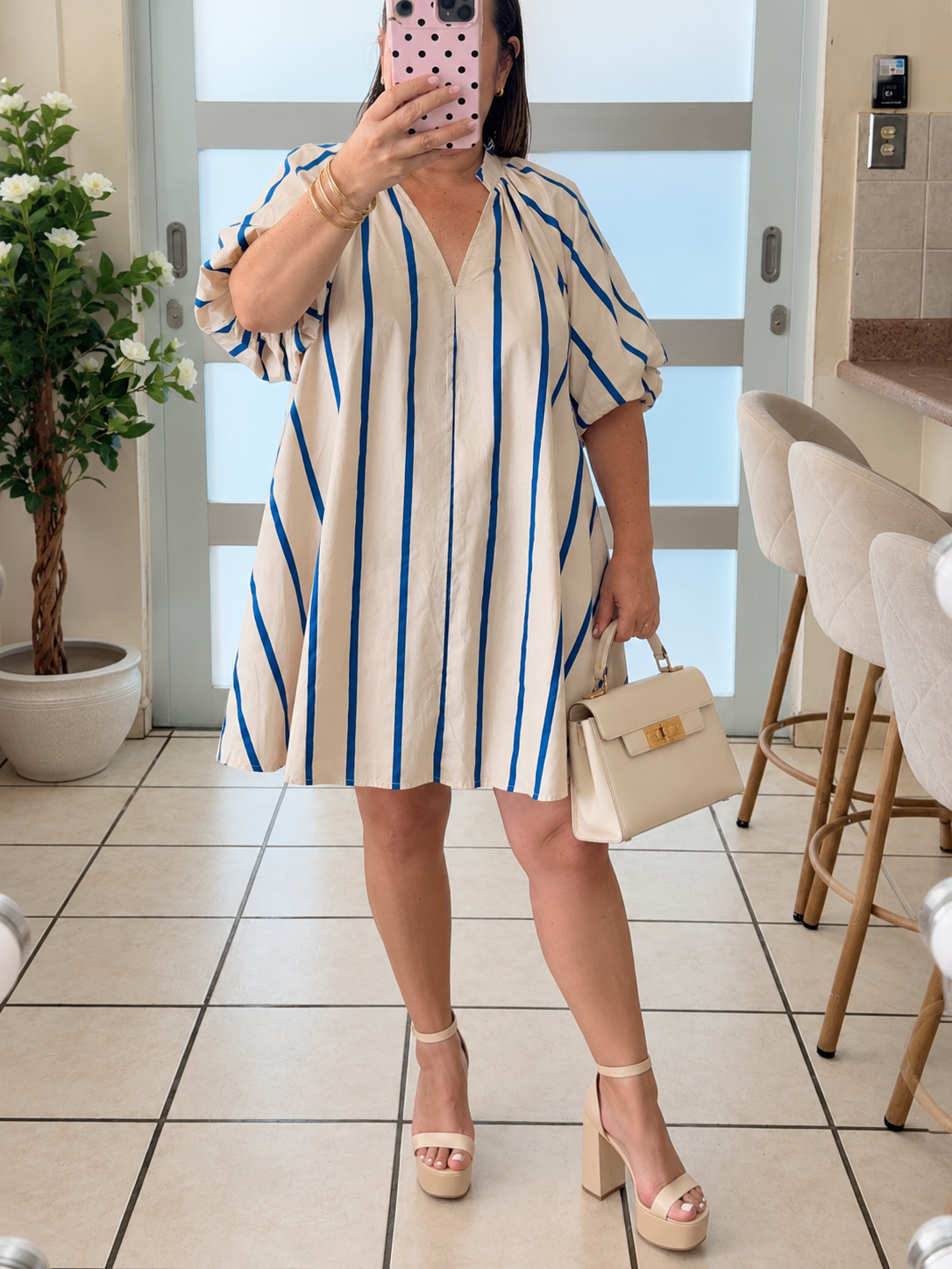 Stripped Mini Dress Royal