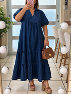 Denim Breeze Maxi Dress