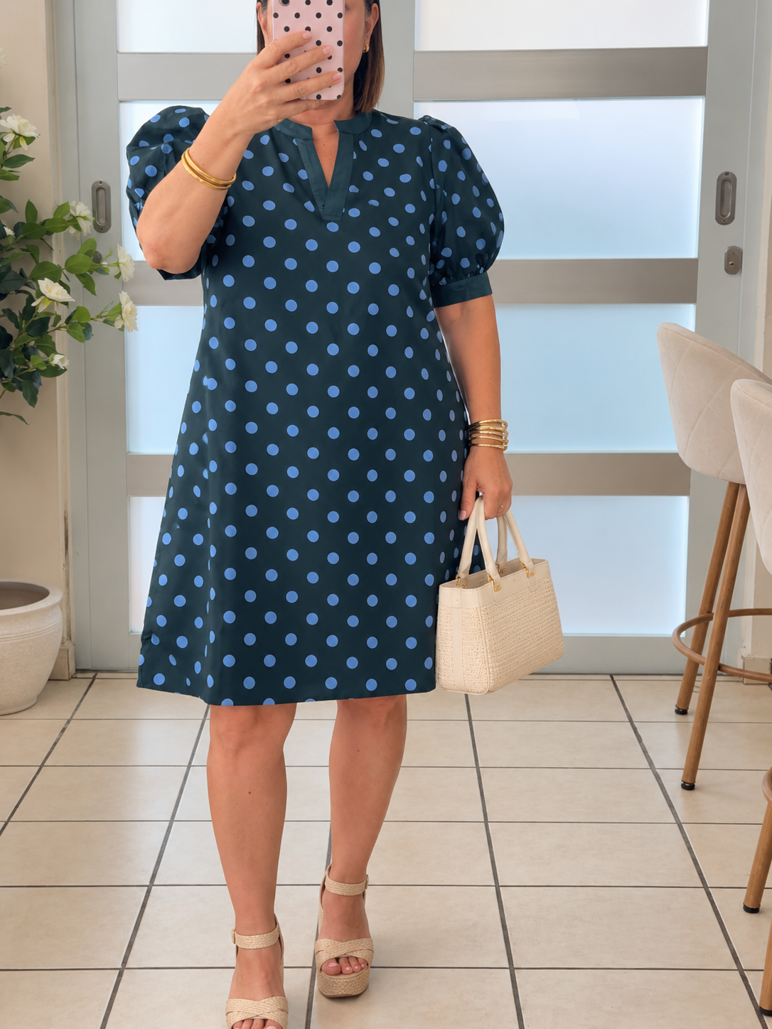 Hunter Green Polka Dot Dress