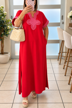 Scarlet Embroidered Dress