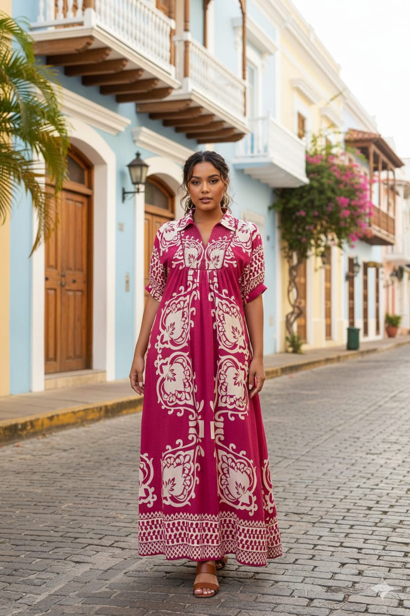 Marbella Fuchsia Maxi Dress