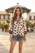 Siena Polka Blouse – Brown