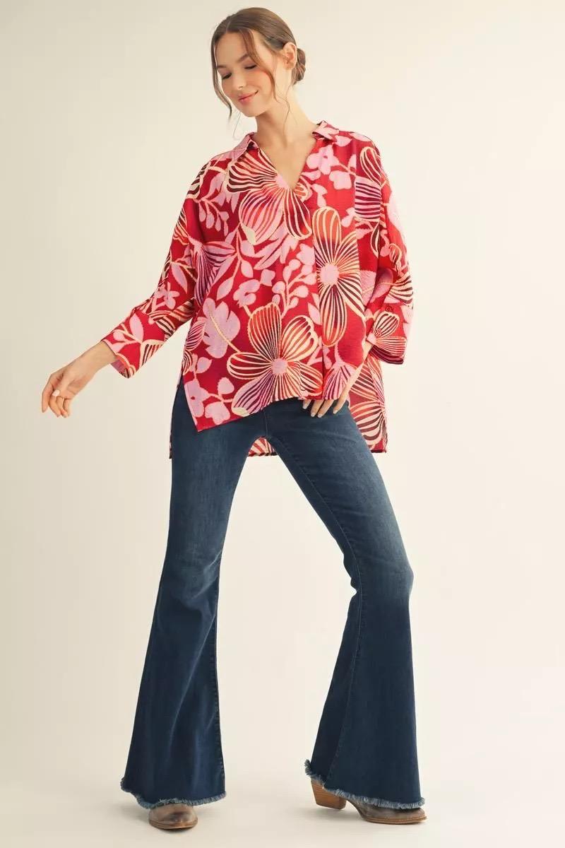 Berry Bloom Blouse - 911 Fashion Boutique