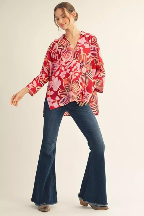 Berry Bloom Blouse - 911 Fashion Boutique