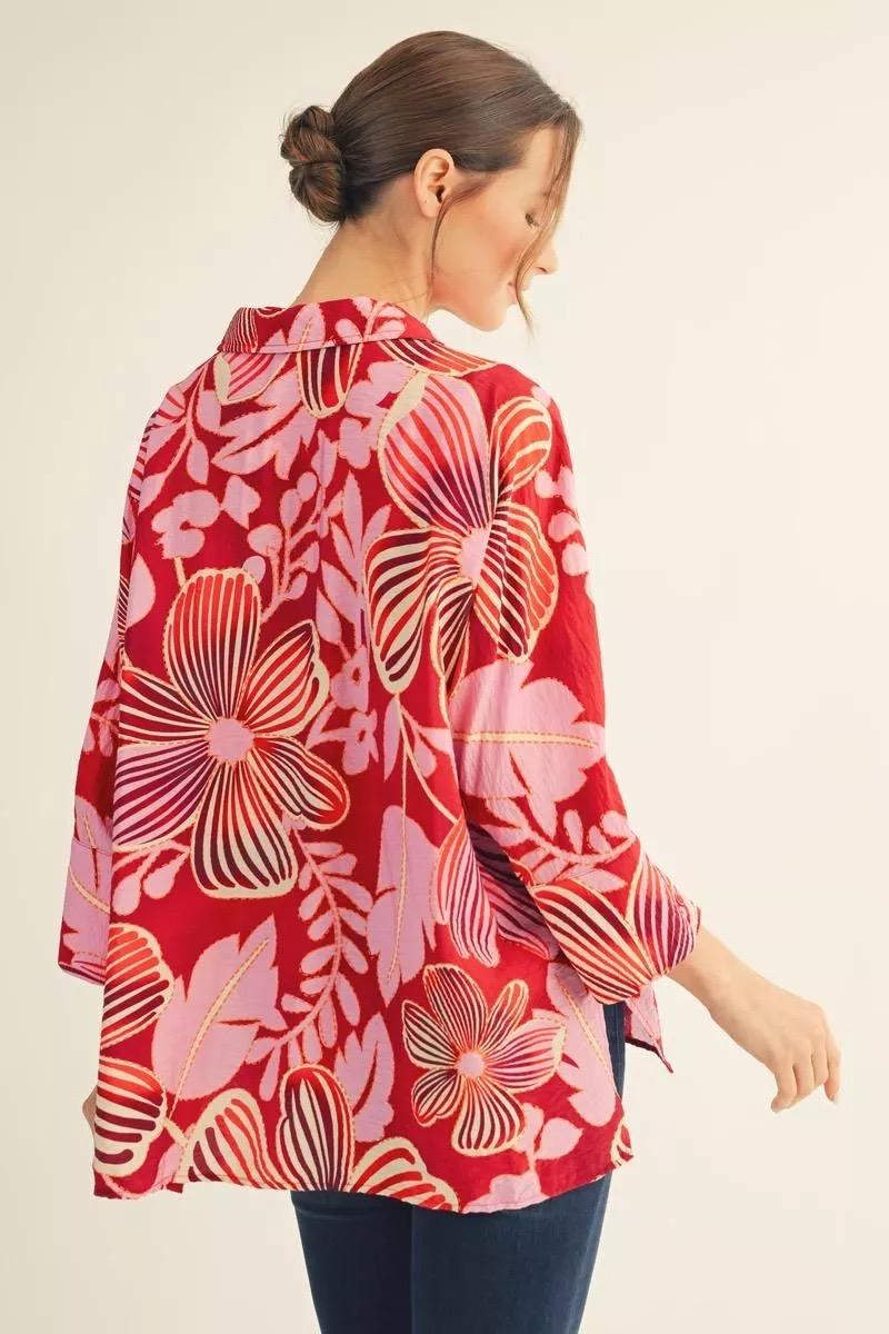 Berry Bloom Blouse - 911 Fashion Boutique