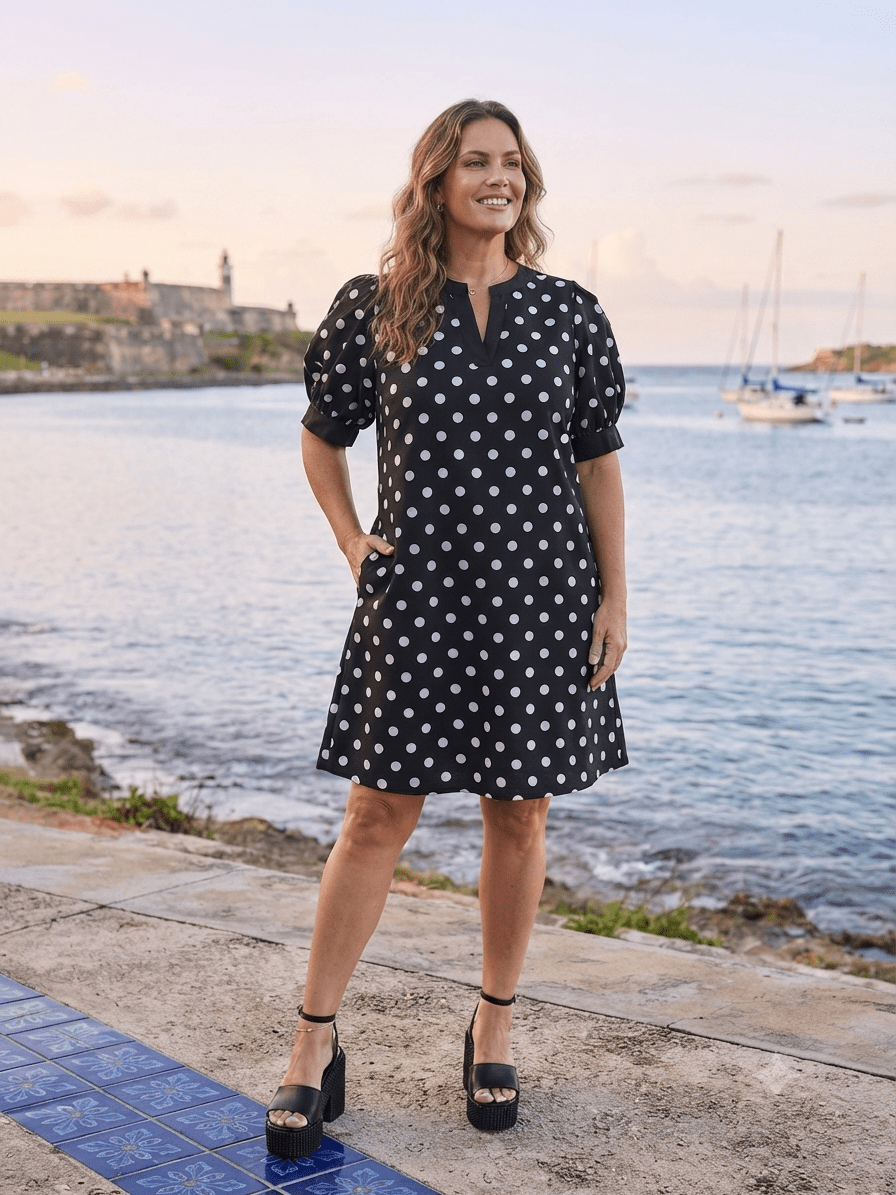 Black Polka Dot Dress - 911 Fashion Boutique