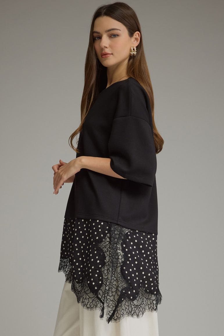 Black Polka Lace Top⚫️ - 911 Fashion Boutique