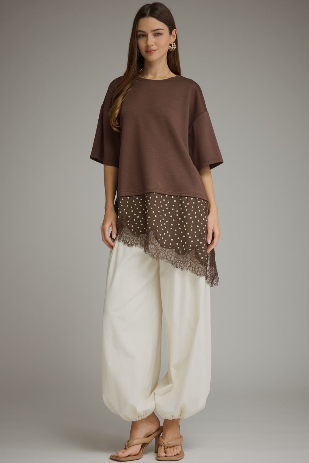 Chocolate Polka Lace Top🤎 - 911 Fashion Boutique