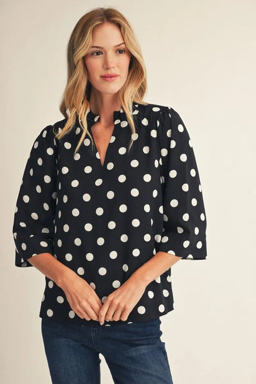 Classic Polka Dot Blouse - 911 Fashion Boutique