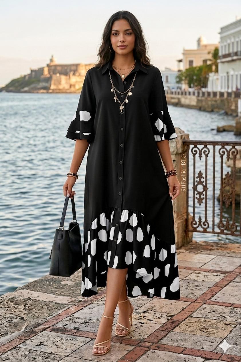 Bahía Nocturna Midi Dress