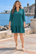 Emerald Elegance Ruffle Dress 💚 - 911 Fashion Boutique