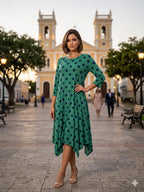 Emerald Polka Dot Swing Dress - 911 Fashion Boutique