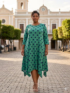 Emerald Polka Dot Swing Dress - 911 Fashion Boutique