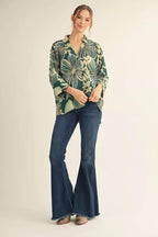 Hunter Green Bloom Blouse - 911 Fashion Boutique