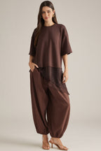 Lace Detail Balloon Pants – Brown🤎 - 911 Fashion Boutique