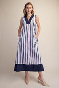 Lavender Stripe Midi Dress - 911 Fashion Boutique