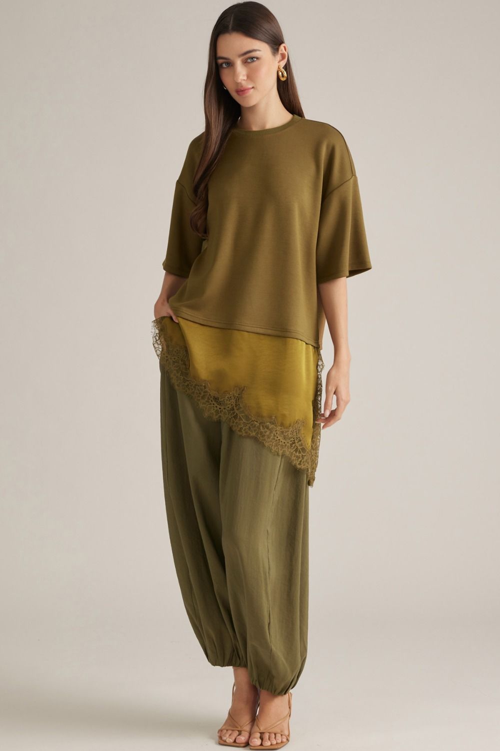 Martini Olive Lace Top💚 - 911 Fashion Boutique