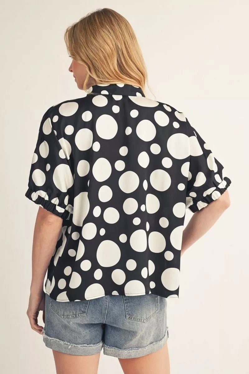 Midnight Dot Blouse - 911 Fashion Boutique