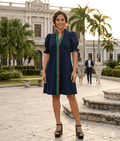 Navy Ribbon Accent Dress - 911 Fashion Boutique