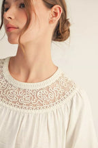 Off White Lace Grace Blouse - 911 Fashion Boutique
