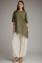 OLIVE POLKA LACE TOP💚 - 911 Fashion Boutique
