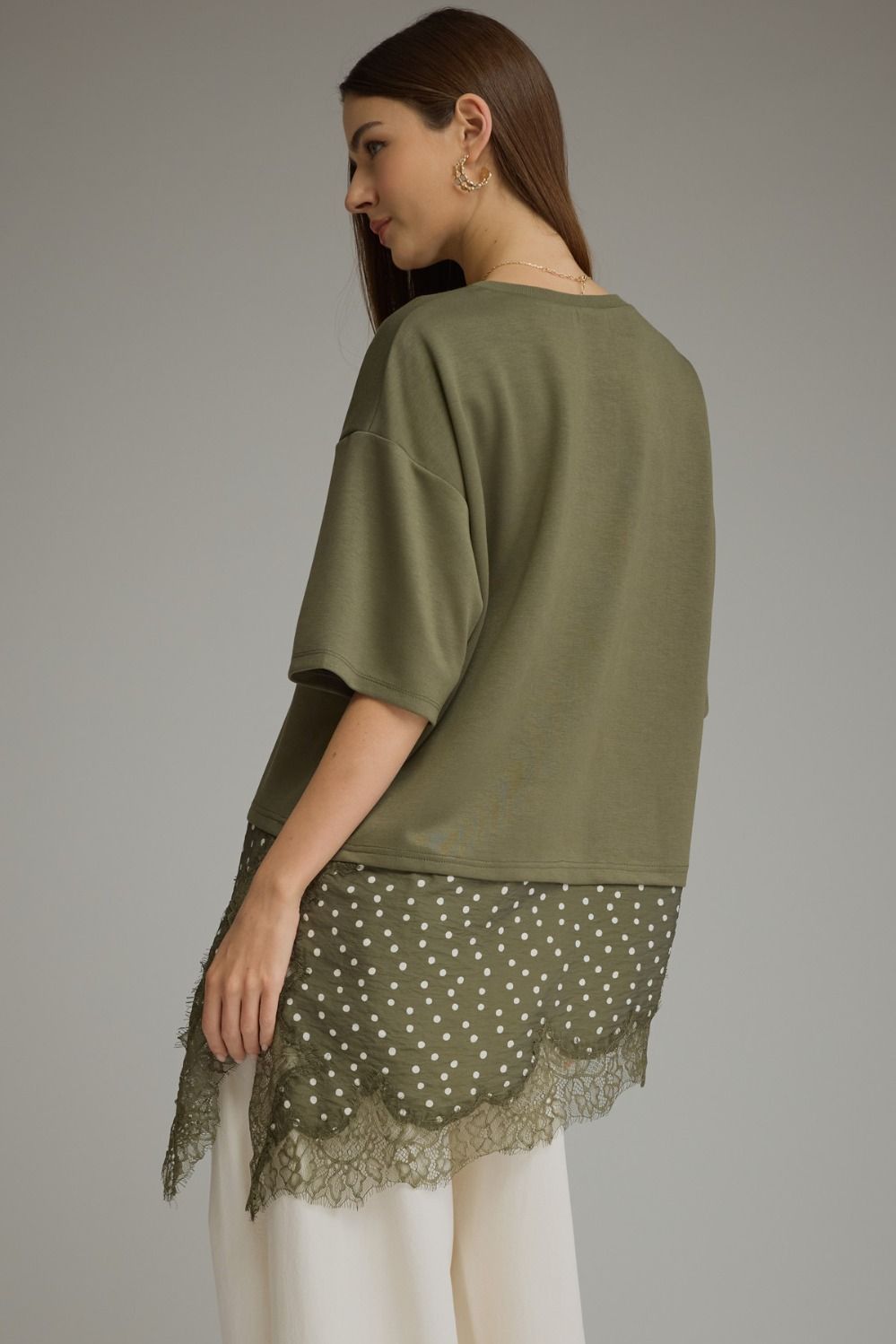 OLIVE POLKA LACE TOP💚 - 911 Fashion Boutique