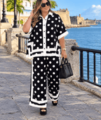 Plus Polka Dot Pants Set – Black & White 🤍🖤 - 911 Fashion Boutique