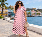 Polka Dot Button Down Dress – Pink - 911 Fashion Boutique