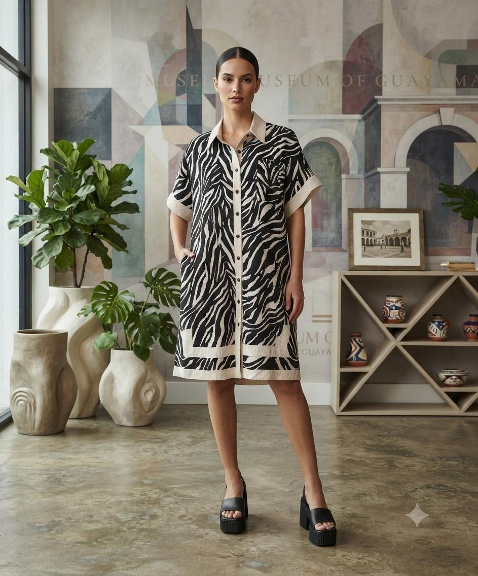 Savannah Zebra Shirt Dress - 911 Fashion Boutique