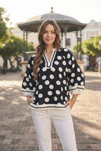 Siena Polka Blouse – Black - 911 Fashion Boutique