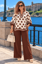 Siena Polka Blouse – Brown - 911 Fashion Boutique