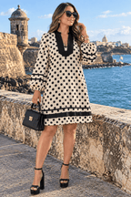 Vestido Audri Cream Polka Dots⚫️⚪️ - 911 Fashion Boutique